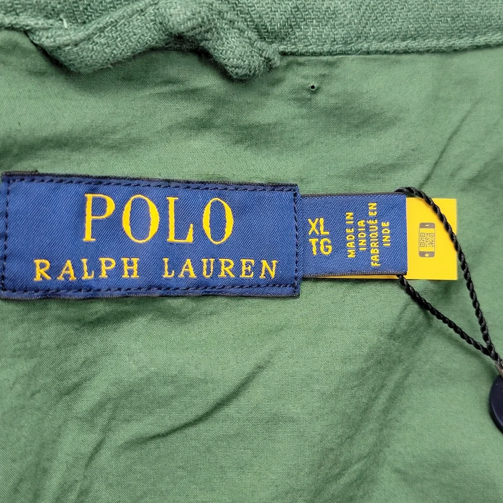 POLO RALPH LAUREN LINEN-Blend HERRINGBONE Twill Mockneck Jacket Mens Size XL New - Picture 3 of 11